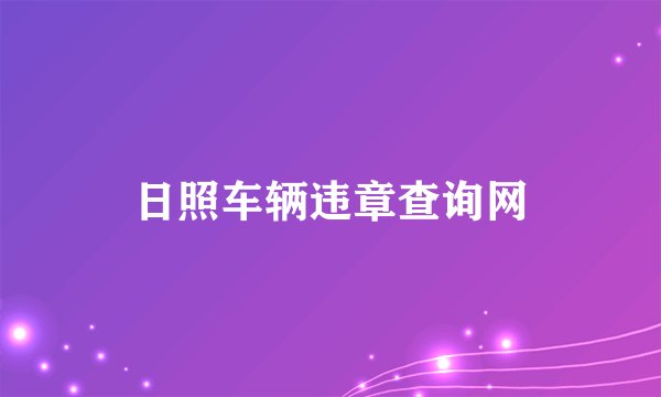 日照车辆违章查询网