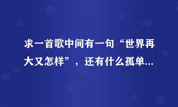 求一首歌中间有一句“世界再大又怎样”，还有什么孤单什么的。