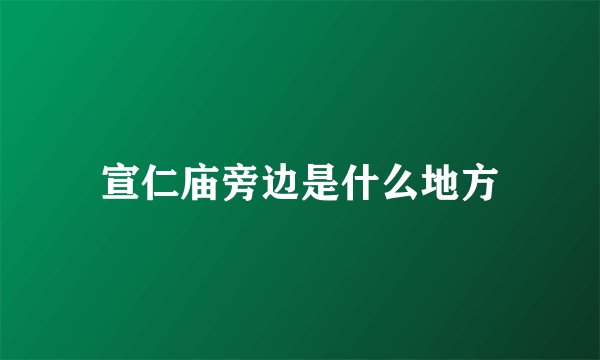 宣仁庙旁边是什么地方