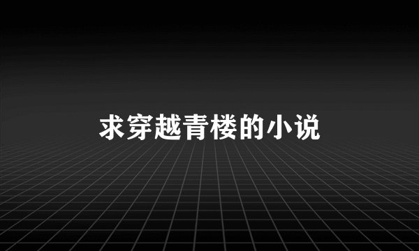 求穿越青楼的小说