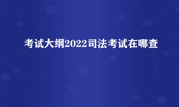 考试大纲2022司法考试在哪查