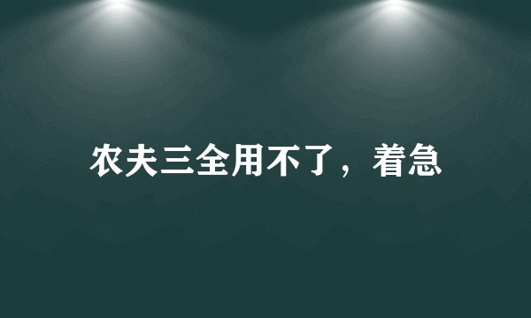 农夫三全用不了，着急