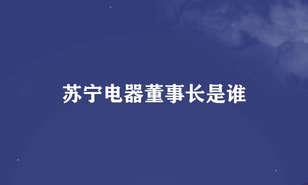 苏宁电器董事长是谁