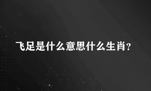 飞足是什么意思什么生肖？