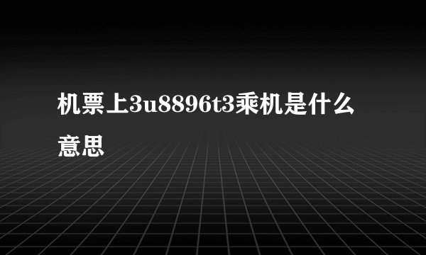 机票上3u8896t3乘机是什么意思