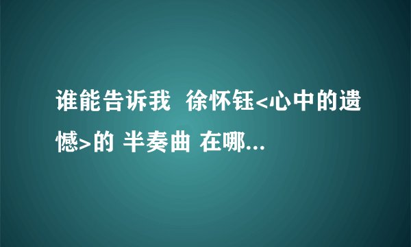 谁能告诉我  徐怀钰<心中的遗憾>的 半奏曲 在哪下载,要 4:46分钟的