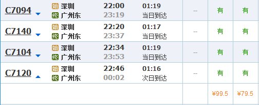 和谐号深圳到广州最晚几点?