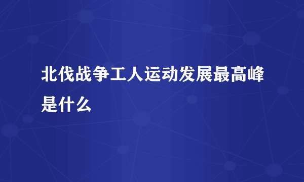 北伐战争工人运动发展最高峰是什么