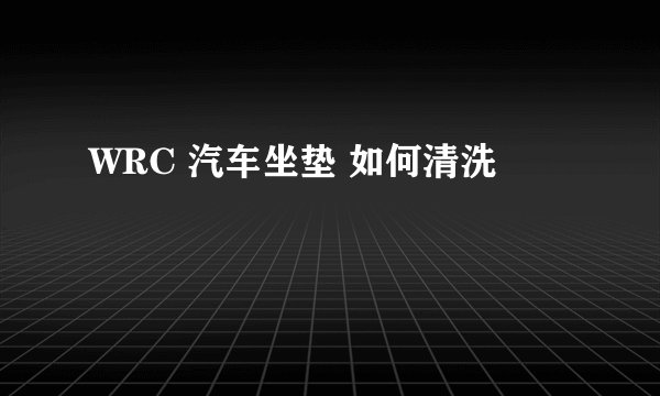 WRC 汽车坐垫 如何清洗