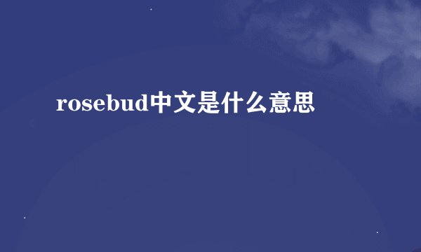 rosebud中文是什么意思
