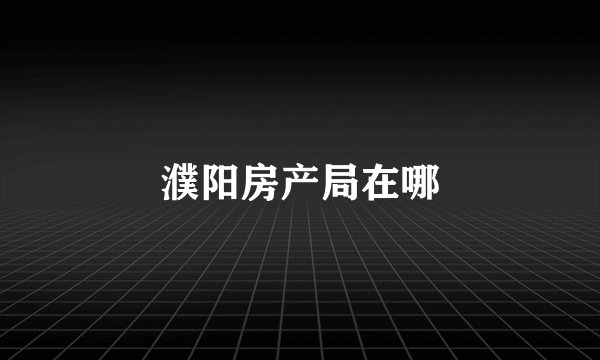 濮阳房产局在哪