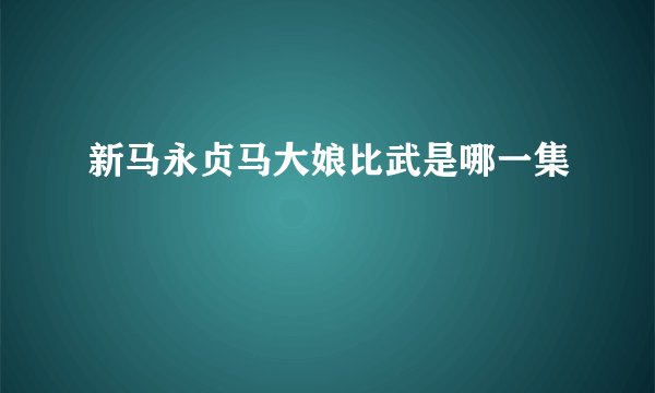 新马永贞马大娘比武是哪一集