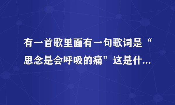 有一首歌里面有一句歌词是“思念是会呼吸的痛”这是什么歌拜托了各位 谢谢