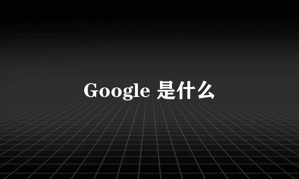 Google 是什么