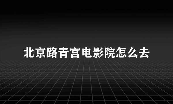 北京路青宫电影院怎么去