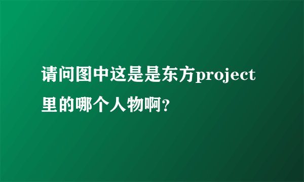 请问图中这是是东方project里的哪个人物啊？