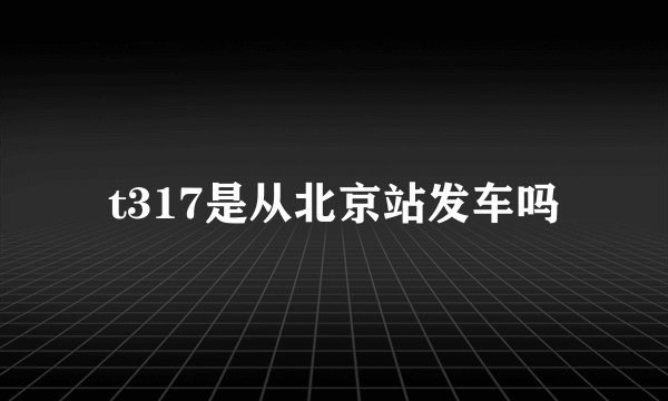 t317是从北京站发车吗
