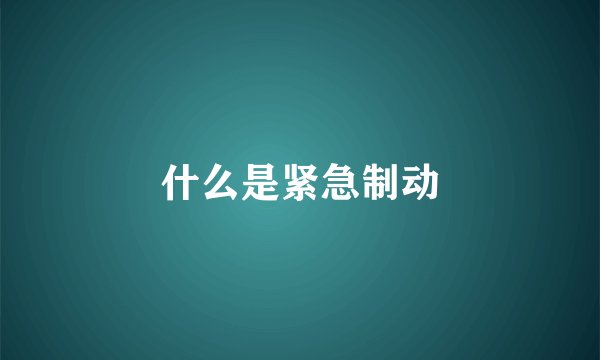 什么是紧急制动