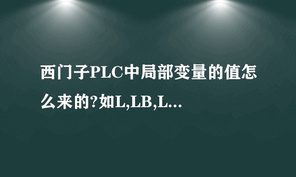 西门子PLC中局部变量的值怎么来的?如L,LB,LW什么的，谢谢