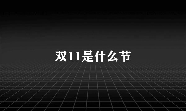 双11是什么节