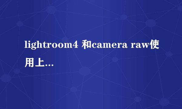 lightroom4 和camera raw使用上的区别在哪儿