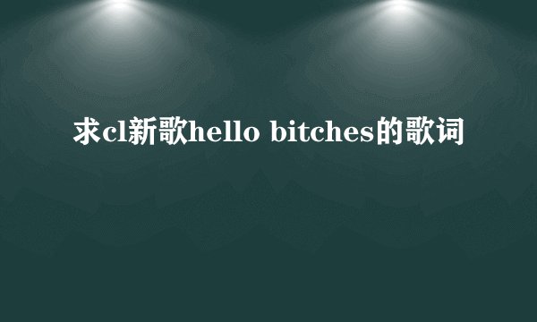 求cl新歌hello bitches的歌词