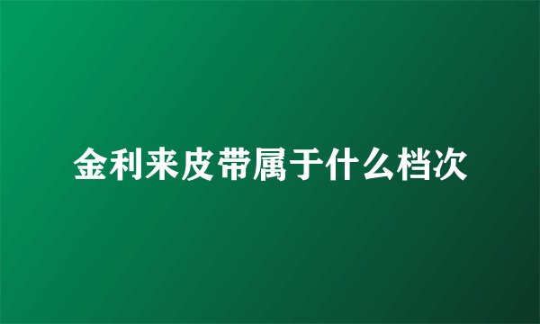 金利来皮带属于什么档次