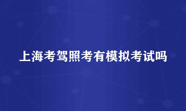 上海考驾照考有模拟考试吗