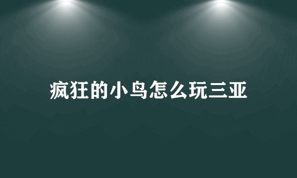 疯狂的小鸟怎么玩三亚