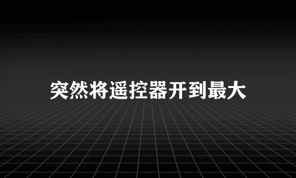 突然将遥控器开到最大
