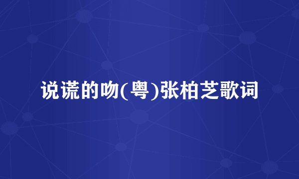 说谎的吻(粤)张柏芝歌词