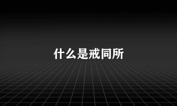 什么是戒同所