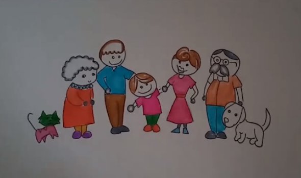 画全家福怎么画