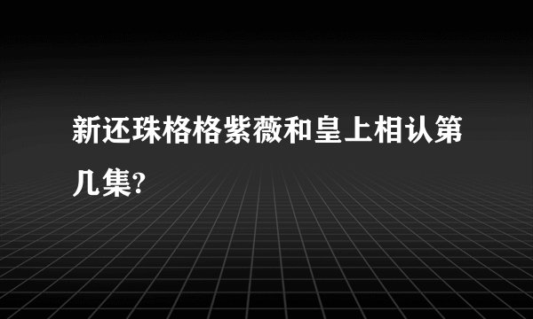 新还珠格格紫薇和皇上相认第几集?