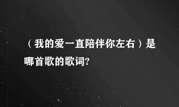 （我的爱一直陪伴你左右）是哪首歌的歌词?