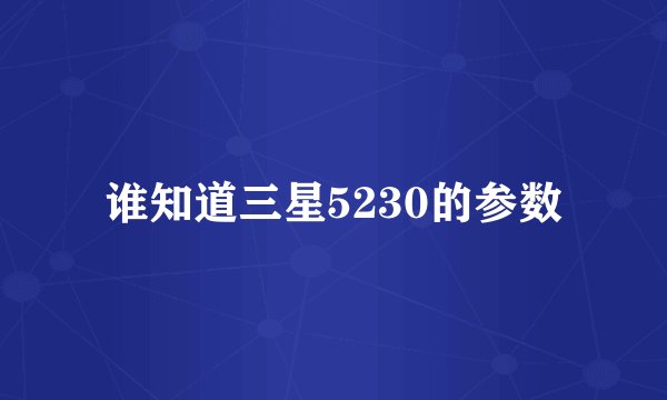谁知道三星5230的参数