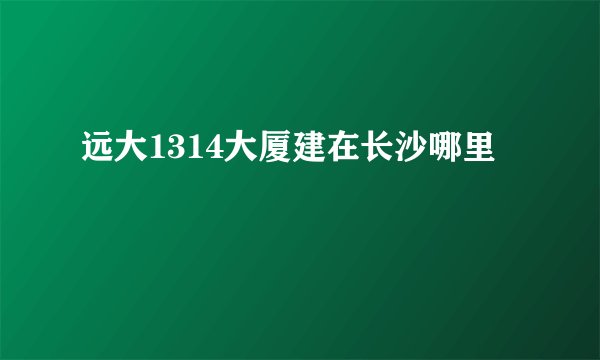 远大1314大厦建在长沙哪里