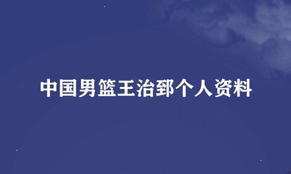 中国男篮王治郅个人资料