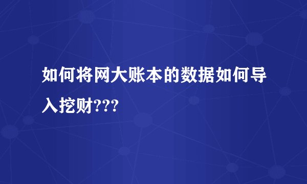 如何将网大账本的数据如何导入挖财???