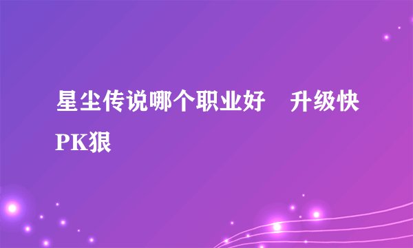 星尘传说哪个职业好 升级快PK狠