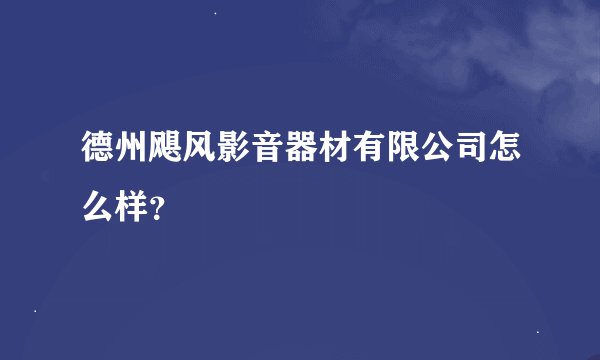 德州飓风影音器材有限公司怎么样？