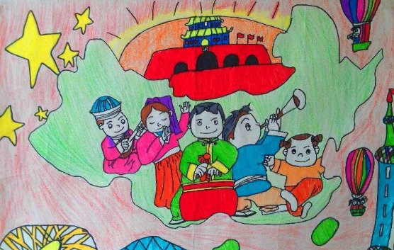 红色传奇小学生绘画作品？