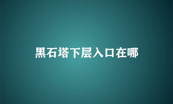 黑石塔下层入口在哪