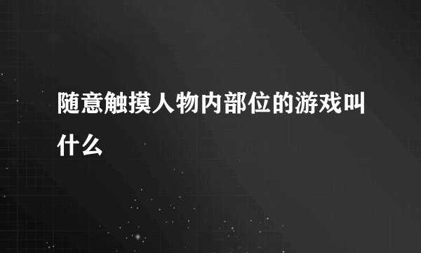 随意触摸人物内部位的游戏叫什么