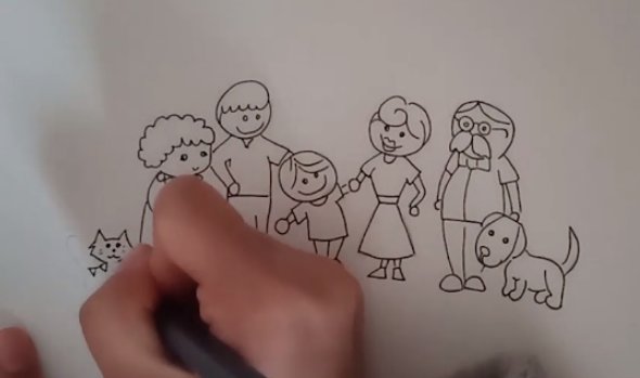 画全家福怎么画