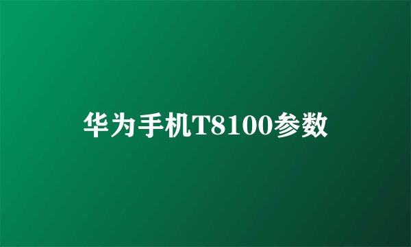 华为手机T8100参数