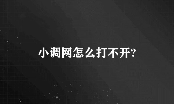 小调网怎么打不开?