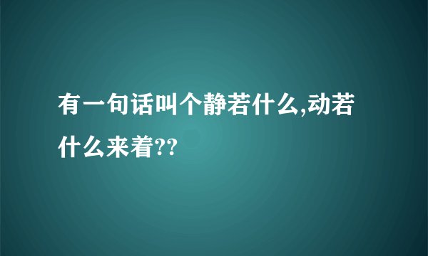 有一句话叫个静若什么,动若什么来着??