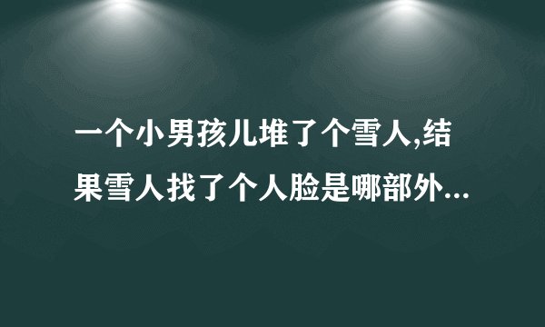 一个小男孩儿堆了个雪人,结果雪人找了个人脸是哪部外国电影?