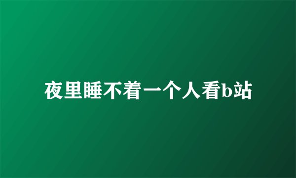 夜里睡不着一个人看b站